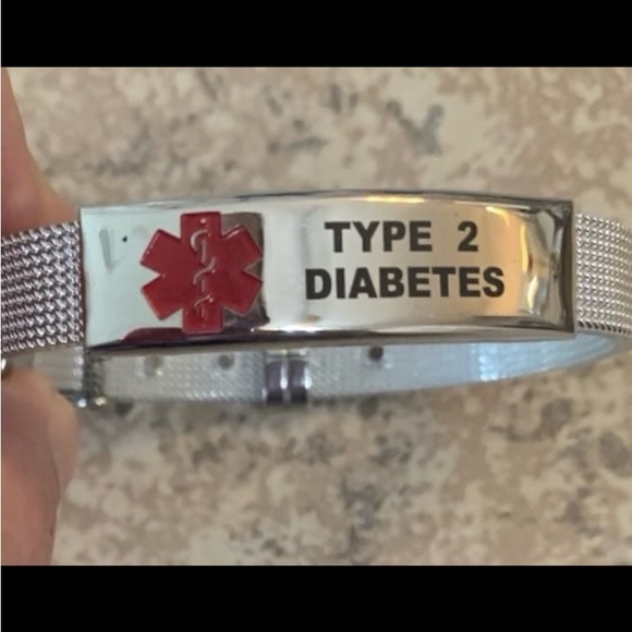 New! Stainless Steel Unisex Emergency Alert Diabetic Bracelet. Silver Tone. - Picture 6 of 9